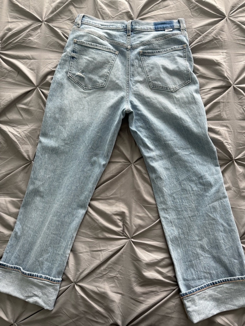DAZE High-Rise Light Blue Wide-Leg Cuffed Jeans - Picture 4 of 6